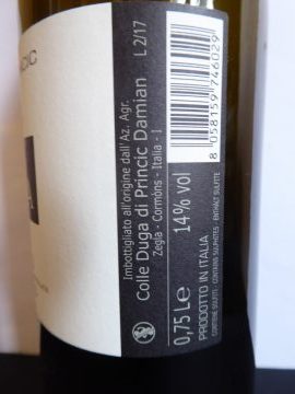 Friulano 2016, Colle Duga Damian Princic, Collio Goriziano DOC