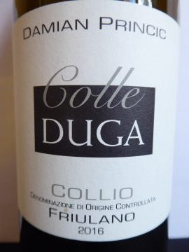 Friulano 2016, Colle Duga Damian Princic, Collio Goriziano DOC