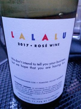 Lalalu Rose 2017, Inconnu Wines