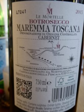 Bottrosecco 2015, Fattoria Le Mortelle