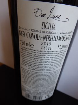 Due Lune Nerello Mascalese Nero d'Avola 2019, Cantine Cellaro, Sicily