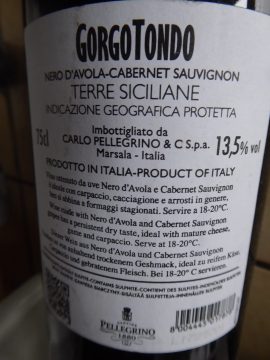 Gorgo Tondo Nero d'Avola-Cabernet Sauvignon 2013 Cantine Pellegrino