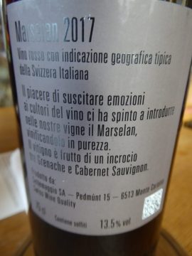 Marsellan 2017, Cantina Settemaggio, Monte Carasso